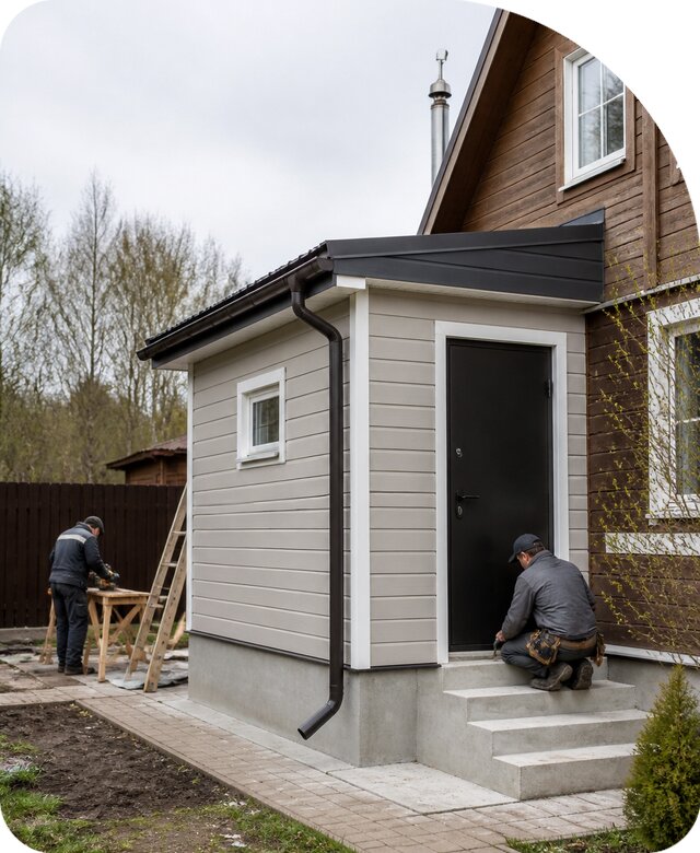 Пристройка санузла в Таре под ключ от 462960 р. | РадиДОМА-Тар