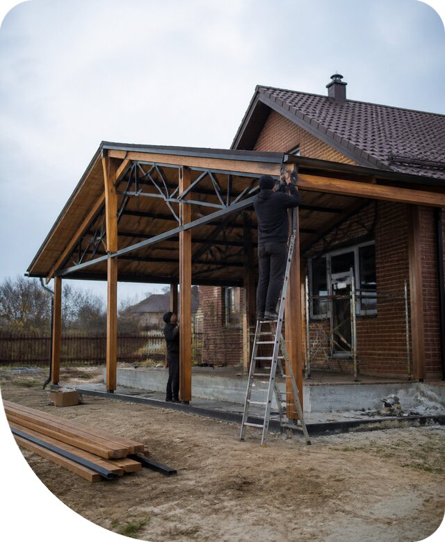 Пристройка навеса к дому и участку в Таре под ключ
